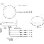 Zeichnung der CM4-24-58-2RPSP 4x4 MIMO WLAN Antenne von Panorama Antennas