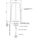 Zeichnung der LPBE-868-2SP kompakten 868 MHz Antenne von Panorama Antennas