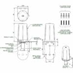 Zeichnung der LPB-24-58-NJ Low Profile 2.4/5 GHz WLAN Antenne von Panorama Antennas