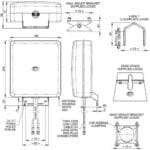 Zeichnung der WMM8G-7-38 2x2 MIMO 4G/5G Richtantenne von Panorama Antennas